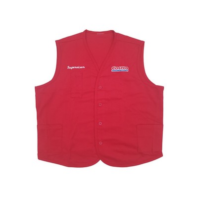 Durable Work Vest with Brushed Poly-Cotton Blend