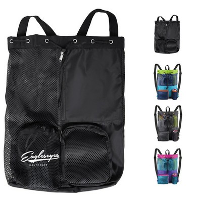 Ventilated Drawstring Mesh Backpack