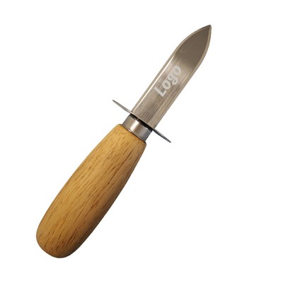 Wooden-Handled Oyster Knife with Non-Sharpened Blade