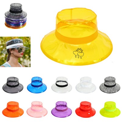 Waterproof Transparent PVC Clear Sun Visor Bucket Hat