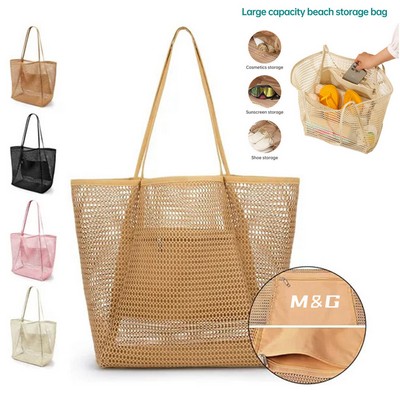 Womens Mesh Beach Tote Bag