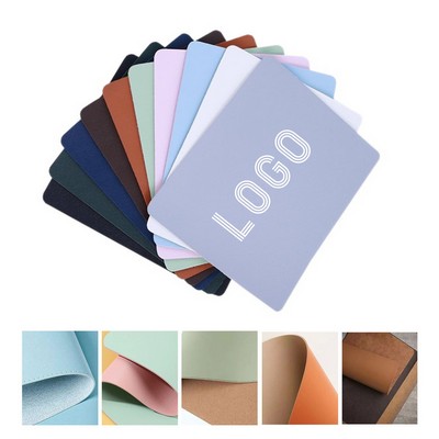 Double-Sided Leather Mouse Pad with Coaster