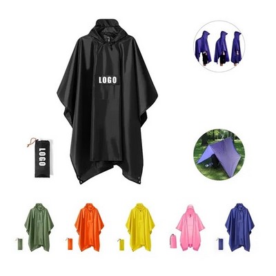 Waterproof Rain Poncho with Hood