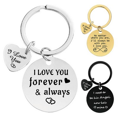 Custom Laser Engraved Stainless Steel Metal Keychain