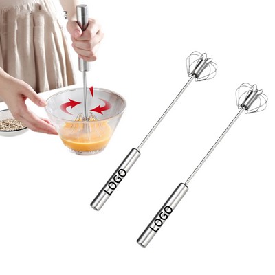 Semi-Automatic Stainless Steel Rotating Egg Whisk