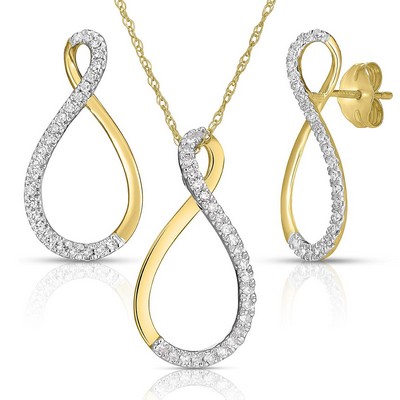 Jilco Inc Diamond Earring & Necklace Set