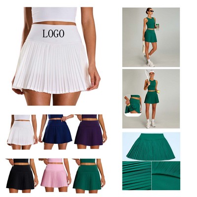 High Waist Pleated Sports Skirt