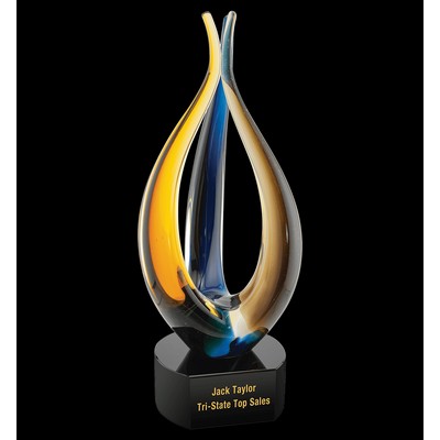 Blue/Brown Tri Rise Art Glass