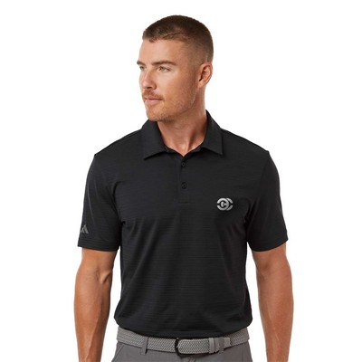 Adidas Textured Stripe Embroidered Polo