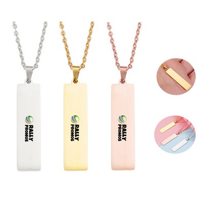 Custom Stainless Steel Blank Pendant Necklace