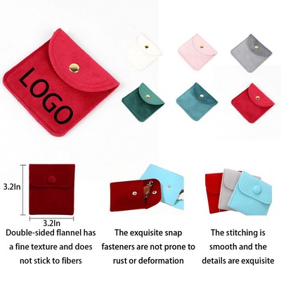 Double-Layer Velvet Snap Jewelry Bag