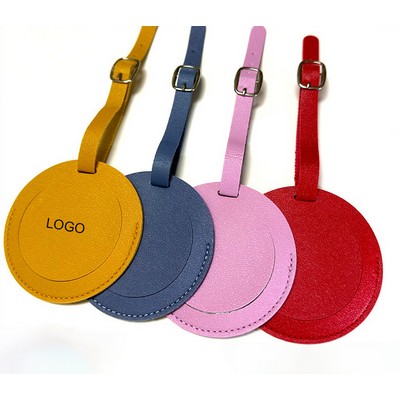 PU Leather Round Luggage Tag