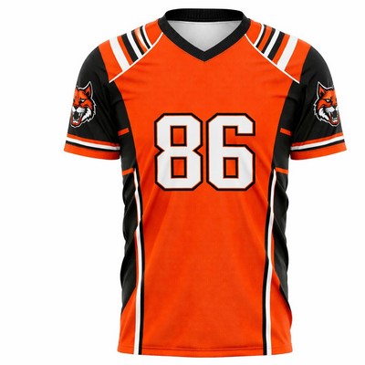 Men's Sublimated Football Fanwear Jersey W/Shoulder & Mesh Siding