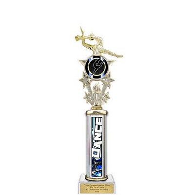 20" Action Matrix Blue Dance 1 Column Trophy
