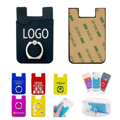 360-Degree Rotating Silicone Ring Card Holder