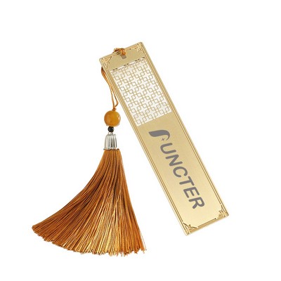 Hollowed Out Tassel Metal Bookmark