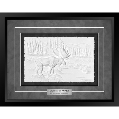 Moose - Cast Paper Sculptured Art - Shadowbox Award