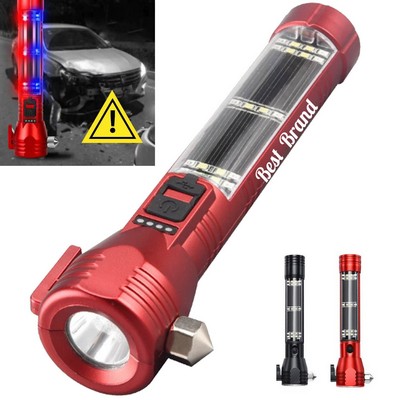 Multifunctional Outdoor Survival COB LED Flashlight With Compass