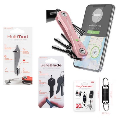 KeySmart Pro w/Tile™ Smart Location Key Organizer Bundle - Rose Gold