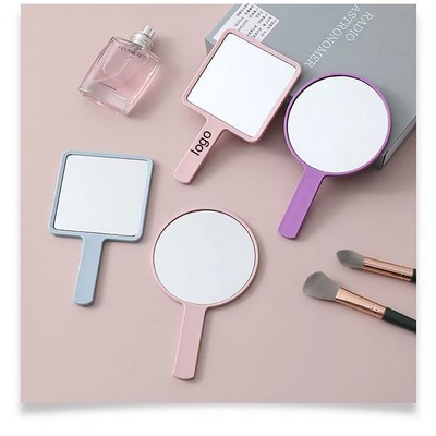 Handheld Salon Square Mirror