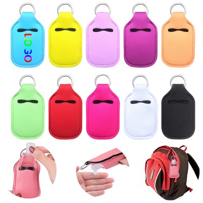 Neoprene Hand Sanitizer Holder Keychain-Full Color