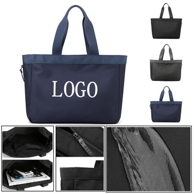 Nylon Business Tote Bag w/ Expandable Side