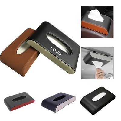Automotive Tissue Holder with PU Leather Cove