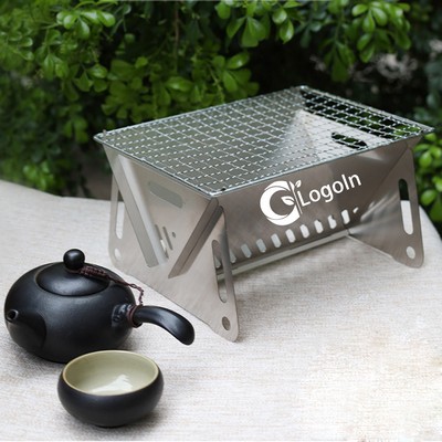 Mini Portable Outdoor Folding Card Stove Charcoal BBQ Grill