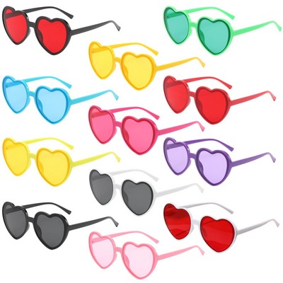 Heart Shaped Glasses Sunglasses Colorful Tinted Eyewear