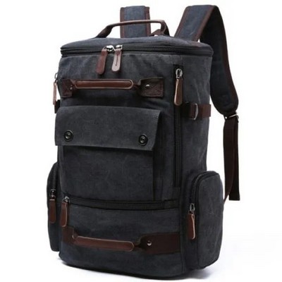 15" Canvas Laptop Backpack for Men-School Travel