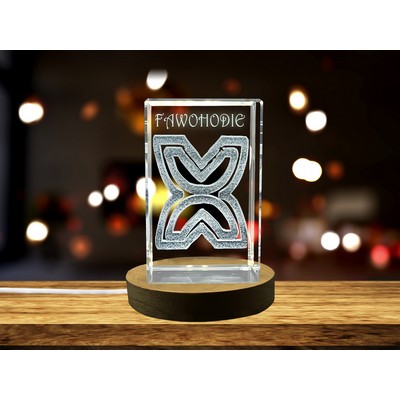 Fawohodie 3D Crystal Trophy Award - Adinkra Symbol of Independence