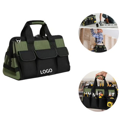 Heavy Duty 16 Pocket Tool Bag Organizer Soft Handle Large Zipper Toolbox