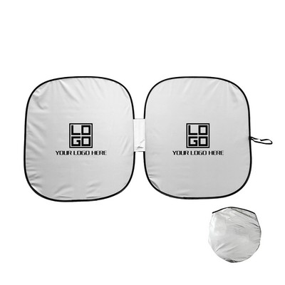 Polyester Car Folding Front Windshield Sunshade With Pouch