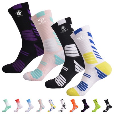 Full-Color Jacquard Mid-Calf Sports Socks