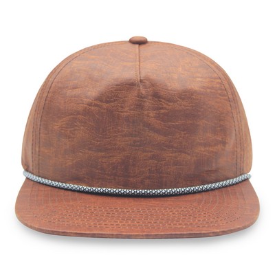 Unstructured 5 Panel Oil Waxed Cap w/Rope