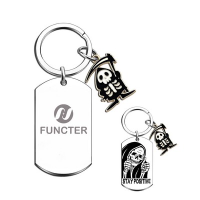 Halloween Skull Icon Keychain