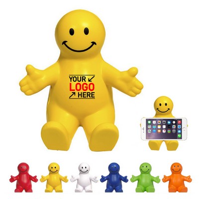 Squeezable Smile Face Guy Phone Holders
