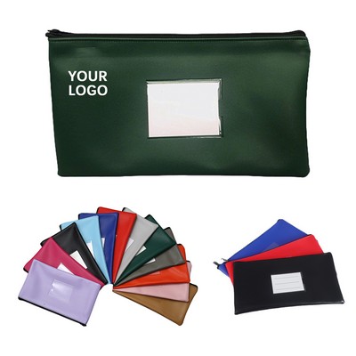 Polyurethane Zipper Deposit Pouch With Soft Liner 10.6" x 6"