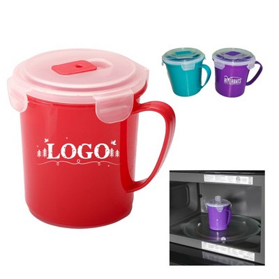 22Oz Microwave Soup Mug With Lid And Handle