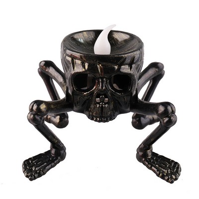 Spooky Skull Spider Candle Holder