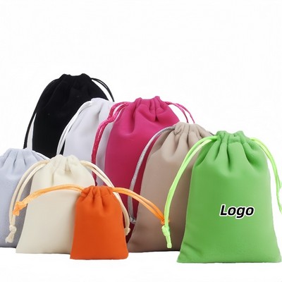 Soft Velvet Drawstring Pouch for Accessories and Storage