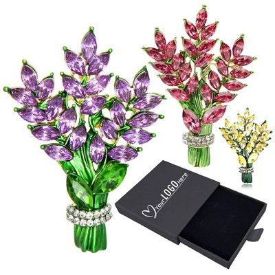 Large Crystal Flower Brooch Pin for Women Jewelry Gift