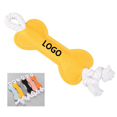 Bone Shaped Felt Dog Paw Chew Toy