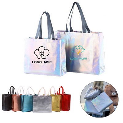 Holographic Woven Tote Bag