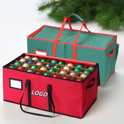 Large Capacity Collapsible 128 Ornament Christmas Storage Box
