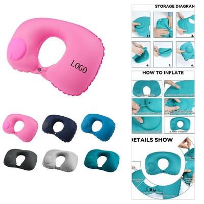 Inflatable U-Shaped Travel Pillow