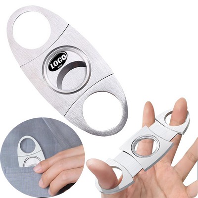 Stainless Steel Double Blade Metal Cigar Clipper