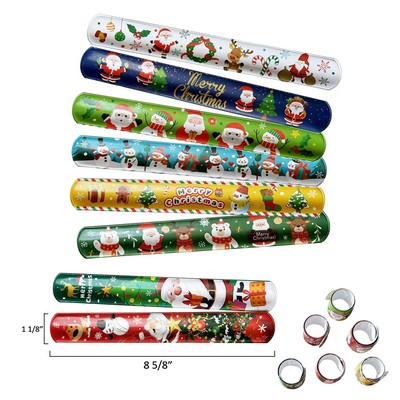 PVC Christmas Slap Wristbands