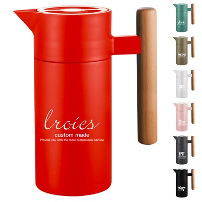 304 Stainless Steel Insulated Kettle With Wooden Handle