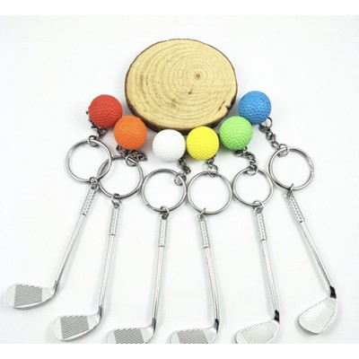 Metal Golf Ball Keychain Sports Souvenir Mini Simulation Keyring Athletic Gift Pendant